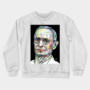 HERMANN HESSE watercolor and ink portrait Crewneck Sweatshirt